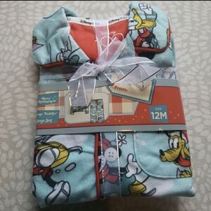 Disney 100 Mickey Mouse Toddler 2pc Flannel Sleep Set Size 12 Months NEW